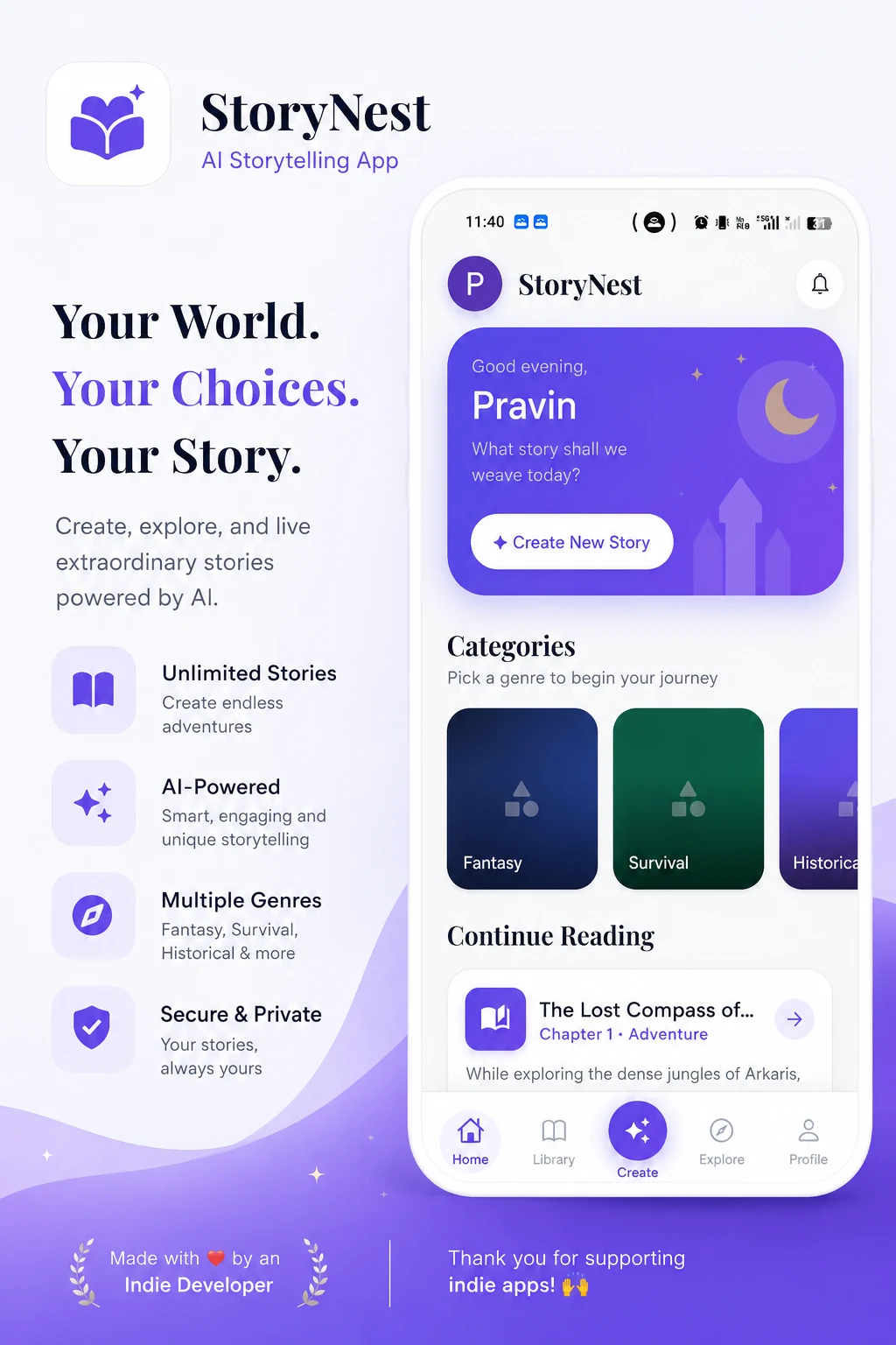 StoryNest: AI Story Generator screenshot